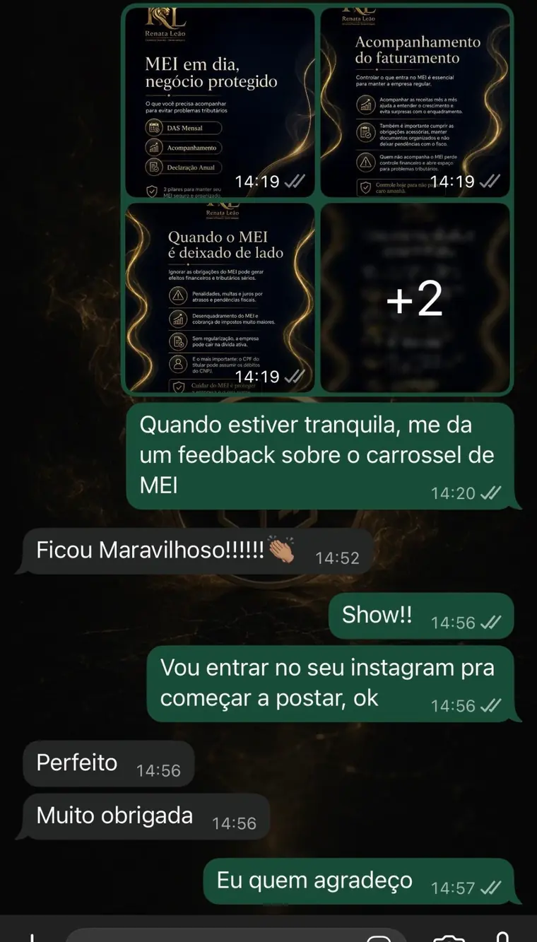 Conversa real com o feedback de Renata Leão
