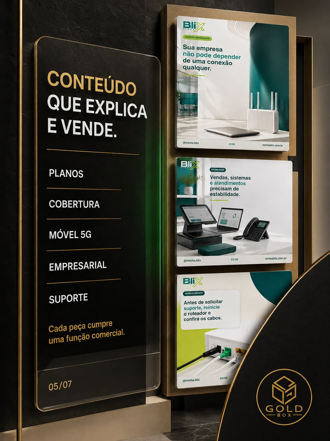 Aplicação da comunicação visual da Blix