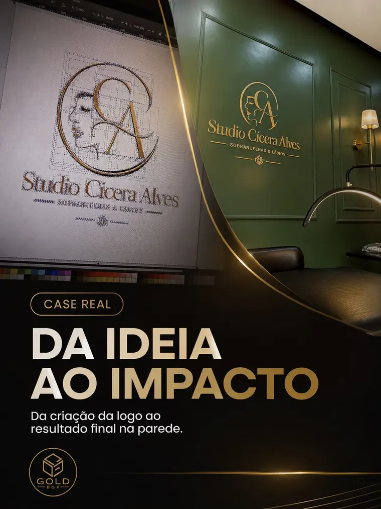 Marca Studio Cícera Alves aplicada no novo espaço
