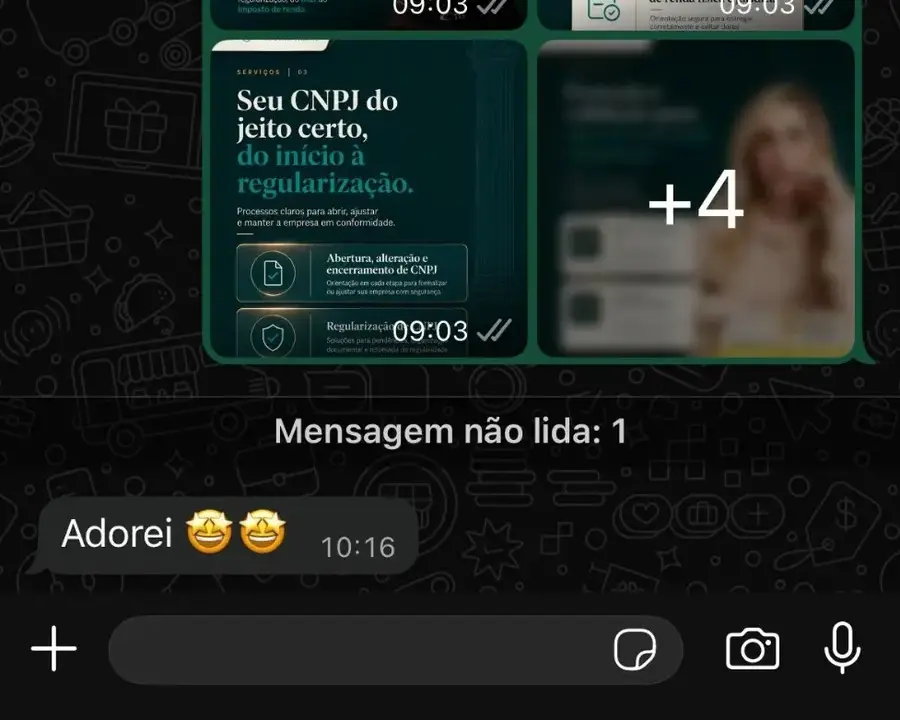 Print real do feedback da Joira sobre os criativos Gold Box