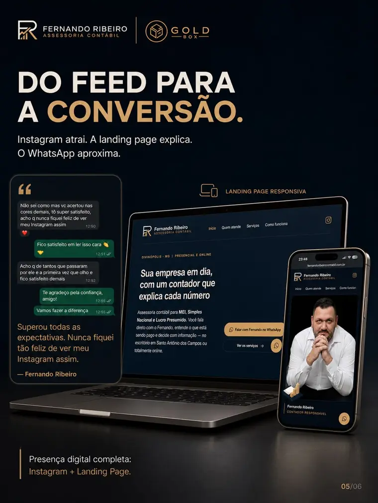 Landing Page de Fernando Ribeiro em notebook e celular